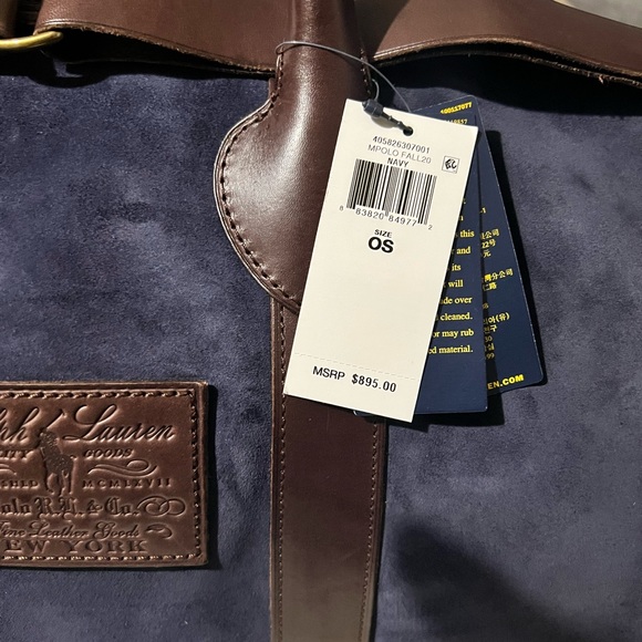Polo Ralph Lauren suede leather duffle weekender - Picture 5 of 6